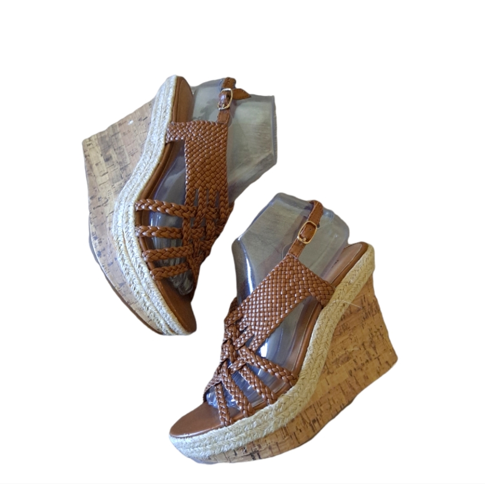 Madden Girl espradrille cork wedges 5 inch heel size 8.5